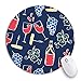 Produktbild Rundes Mauspad Rotwein Sommelier Party Muster Traubenblätter Korkenzieherflasche Rutschfeste Gummibasis Mausmatte Gaming Mousepad für Computer