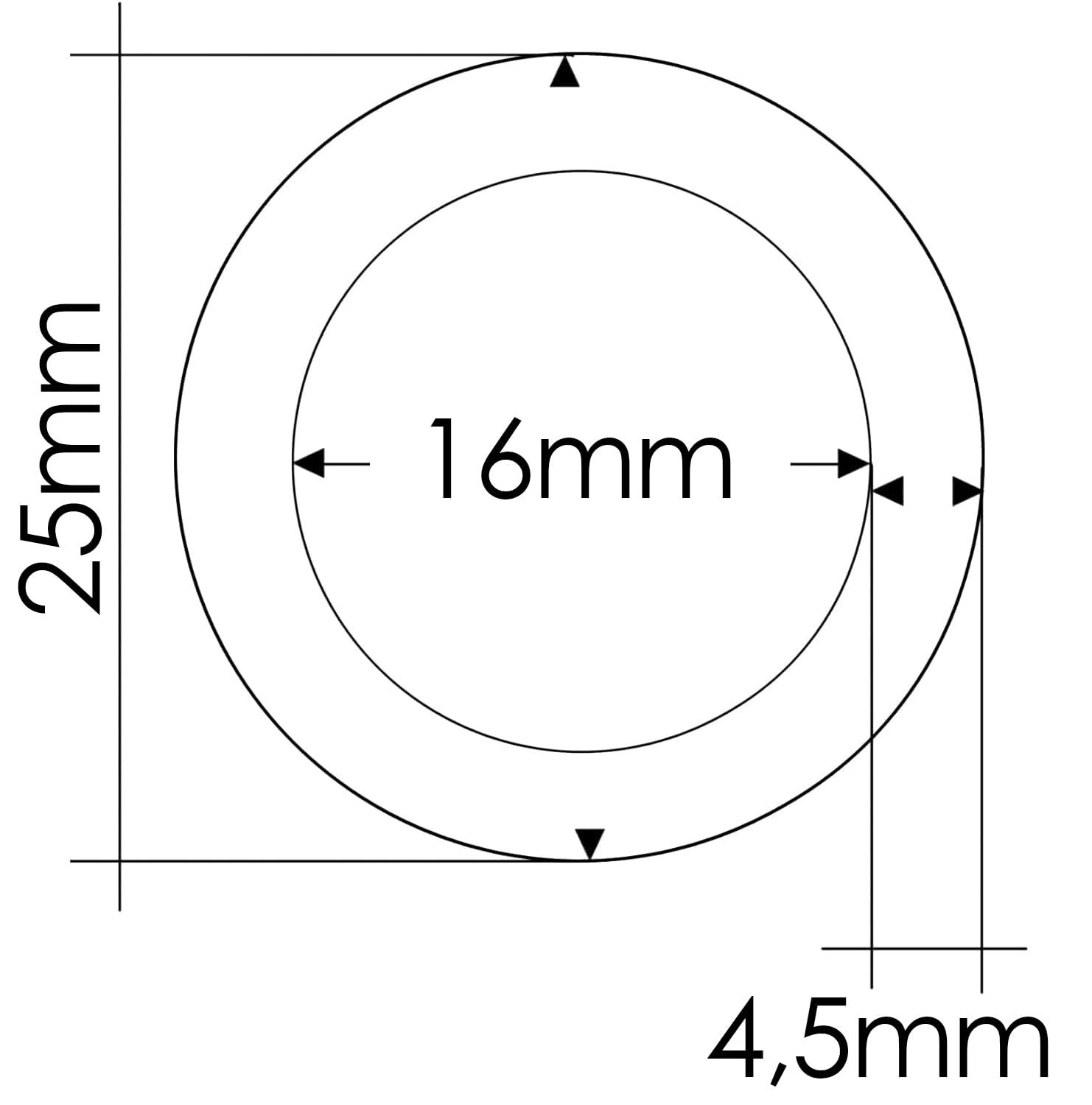 Ganzoo Metalen O-ring voor hondenlijn, 15 mm binnendiameter 10