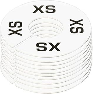 DBM IMPORTS 10 PC Clothing Rack Sizes XS X-Small Marks Dividers Ring Hangers White Plastic Round Retail Store