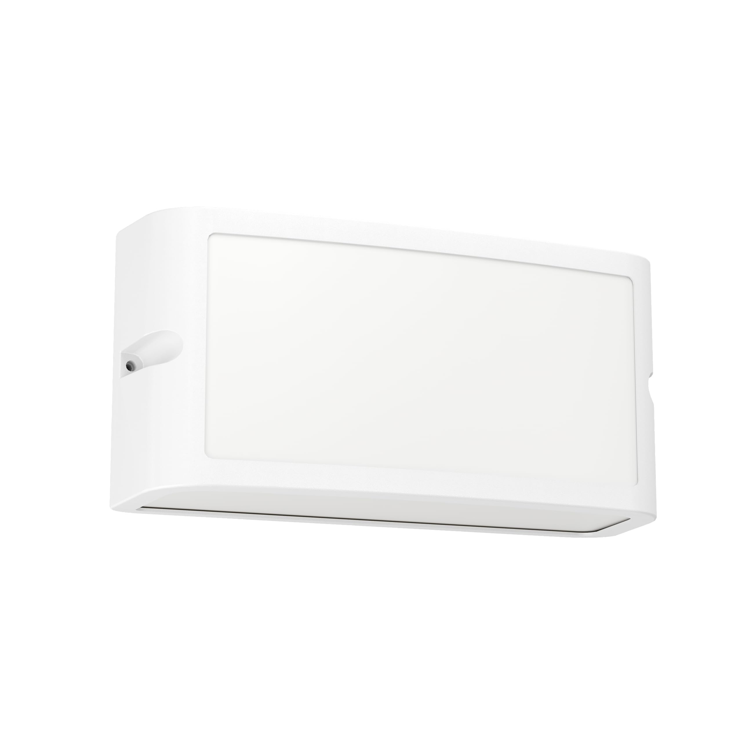 Eglo LED Outdoor Wall Light Fixture Camarada, External Porch Lighting, Rectangular Outside Spotlight, Flat façade lamp, White Metal, Cool White, IP54