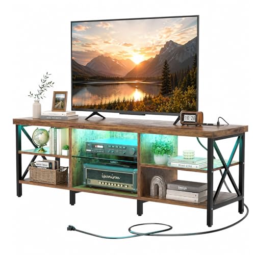 ISunirm Mueble para TV 140 cm Marrón Vintage