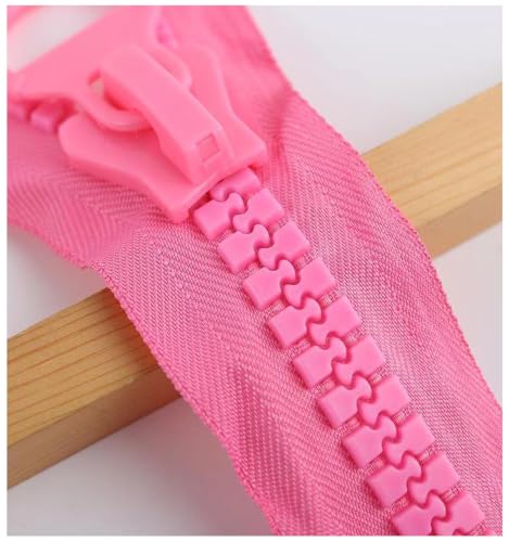 #20 Super Large Tamaño Grande Disponible Separating Plastic Zipper Rose Red Heavy Duty Zippers 10 inches Long with 1 Sliders for DIY Sewing Tailor Crafts Bags or Adornment (Rose Red 2 Pcs)