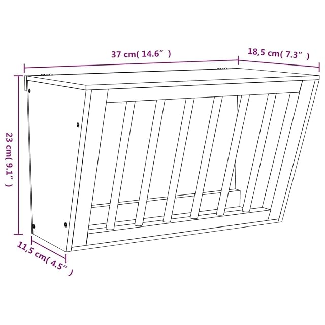 Foto 4 de 8 de vidaXL Comedero de heno para Conejos Madera Maciza Abeto 37x18,5x23 cm