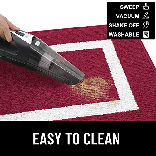 Olanly Indoor Door Mat, 36X24, Non-Slip Absorbent Resist Dirt Entrance Mat, Washable Low-Profile Inside Entry Doormats For Entryway, Red #TOP4