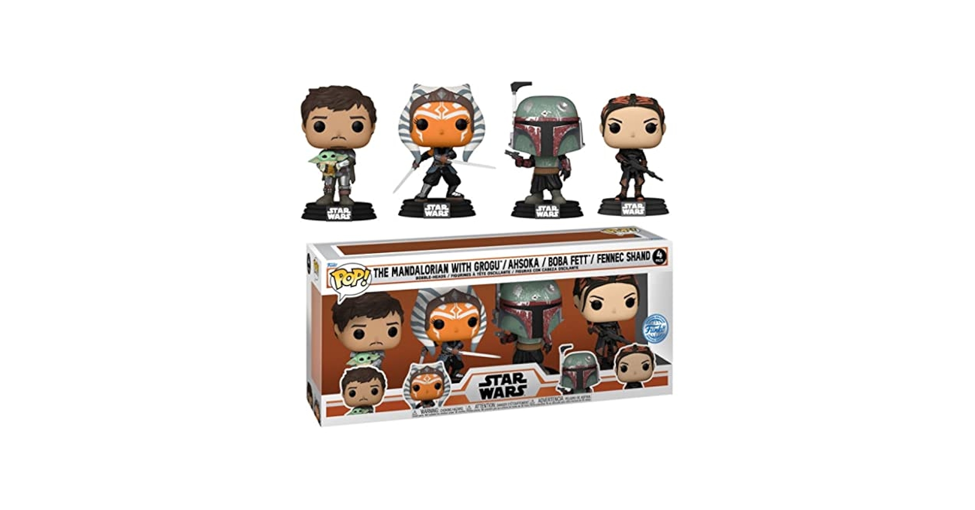 Disney - FUNKO POP! スターウォーズ　マンダロリアン　4パック限定 Amazon.com: Funko Pop! Star Wars: Mandalorian 4 Pack, Amazon