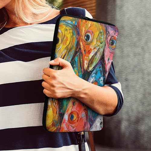 Funda para portátil de 10 pulgadas ligera y acolchada de peces coloridos 6