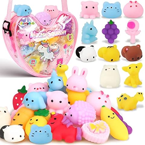 FUNNYB&G Squishies Mochi Squishy Toy - 24pcs Kawaii Party Favors Goodie Bag Stuffers Stress Reliever Fidget Toys Pack for Girls Boys Classroom Prize Christmas Birthday Gifts Cover
