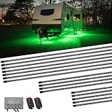 LEDGlow 16pc Million Color Slimline RV Camper LED Underglow Accent Lighting Kit for 30ft-35ft Recreational Vehicles - 10 Solid Colors - 13 Unique Patterns - Music Mode - Includes Control Box & Remotes