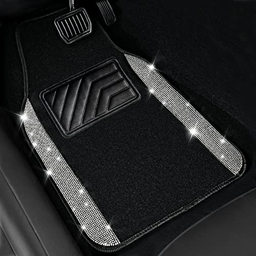 image for CAR PASS 3 Row Bling Diamond Car Mats Shining Carpet Rhinestones Spark