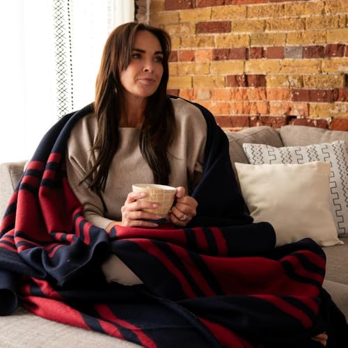 Image of Arcturus Rainier Wool Blanket - Warm, Heavy, Washable, Bed Blanket | Great for Home & Camping (Lava Canyon, Queen)
