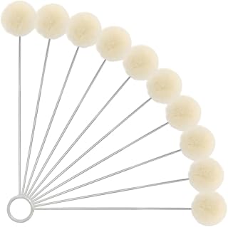 10 Pieces Wool Daubers Ball Brush Leather Dye Tool with Metal Handle, Wool Balls Dauber Dyeing Applicator, Leather Dye Applicator for DIY Crafts Projects