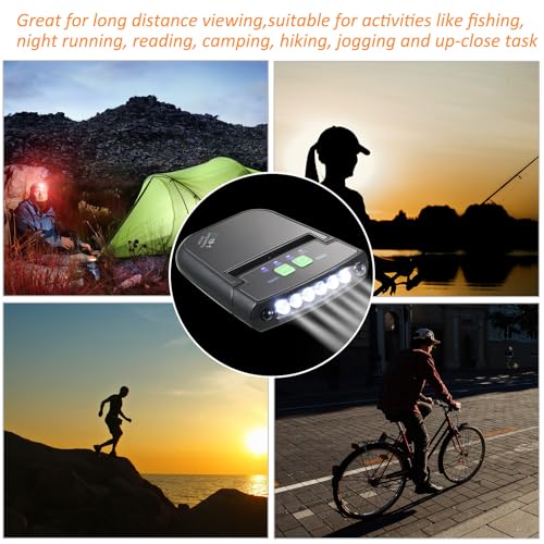 Mudder 2 Pieces LED Clip on Cap Lights USB Rechargeable Cap Flashlight Clip Waterproof Ultra Bright Hat Flashlight Headlamp for Fishing Camping Hand Work (Black)