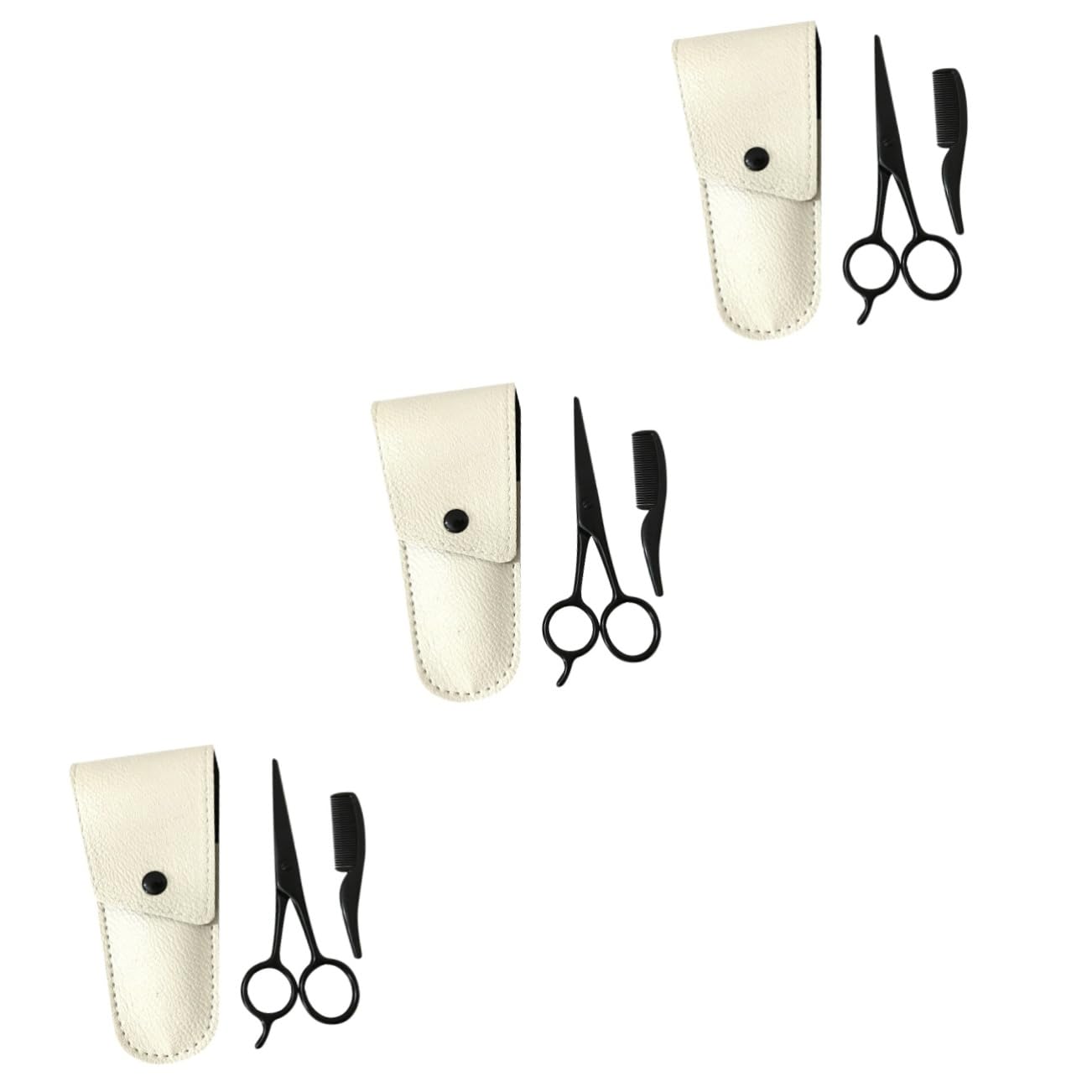Healeved 9piezas Tijeras Para Barba De Acero Inoxidable Kit De Cuidado Personal Pequeñas Tijeras De Precisión Funda De Cuero y Peine Para Barba Herramienta De Estilo y Recorte Para