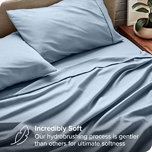 Bare Home Full Sheet Set - Luxury 1800 Ultra-Soft Microfiber Full Bed Sheets - Double Brushed - Deep Pockets - Easy Fit - 4 Piece Set - Bedding Sheets & Pillowcases (Full, Dusty Blue) #TOP4