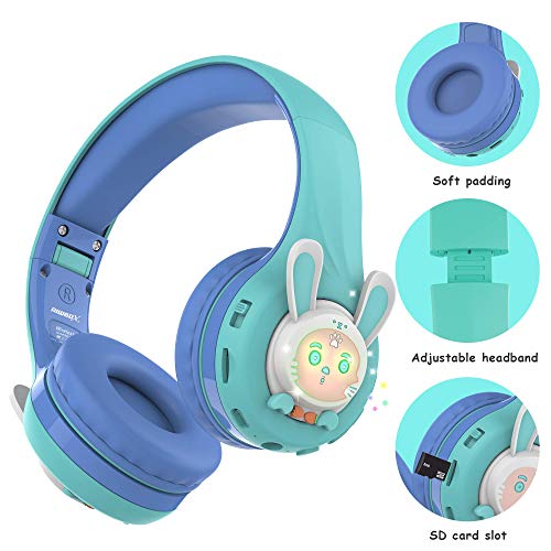 Riwbox Wt-7S&Rb-7S Kids Headphones Wireless, Bundle 2 Packs Foldable Stereo Bluetooth Headset With Mic And Volume Limited For Pc/Laptop/Tablet/Ipad (Pink&Blue) #TOP6