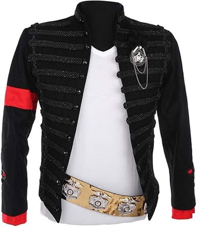 Amazon.com: MJ Michael Jackson chaqueta hombres traje militar punk raro  formal vestido clásico estilo Inglaterra camiseta set mejor regalo negro :  Ropa, Zapatos y Joyería