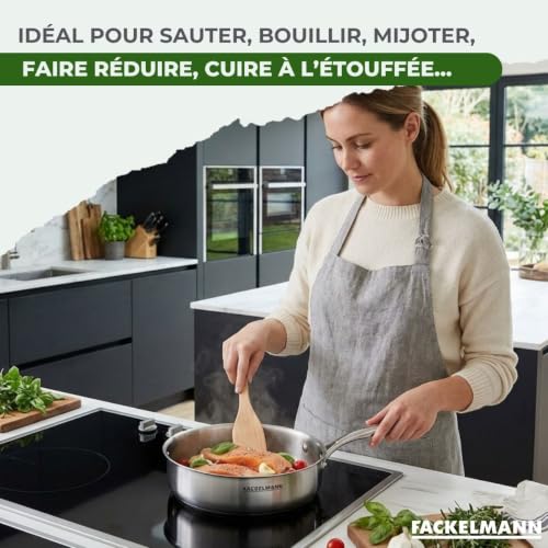 Set de 2 poêles de cuisson 24 cm en inox sans PFAS Fackelmann Vita3 - vue 6