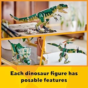 LEGO Creator 3 in 1 T Rex Toy - Dinosaur Toy Building Set for Kids, Boys & Girls, Ages 9+ - 3 Building Options, T-Rex to Triceratops to Pterodactyl - Gift Idea for Birthdays - 31151 — photo 4 of 6