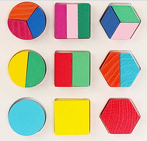 Youkara 1 Pc 9 Rompecabezas de Forma de Madera Conciencia Forma Niños Rompecabezas Juguetes Educativos