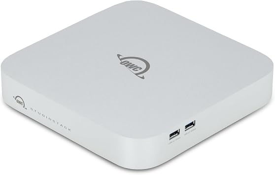 OWC StudioStack Enclosure Thunderbolt 5 Dual-Drive Hybrid Storage and Connectivity Hub That Perfectly Stacks with Mac Studio and 2018-2023 Mac minis. Also Compatible with Other Mac and PC Devices.