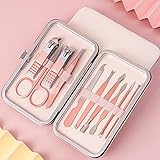 Juego de cortaúñas de acero inoxidable, cuchillo de pedicura de 7 piezas, tijeras de belleza, kit de regalo de manicura y manicura