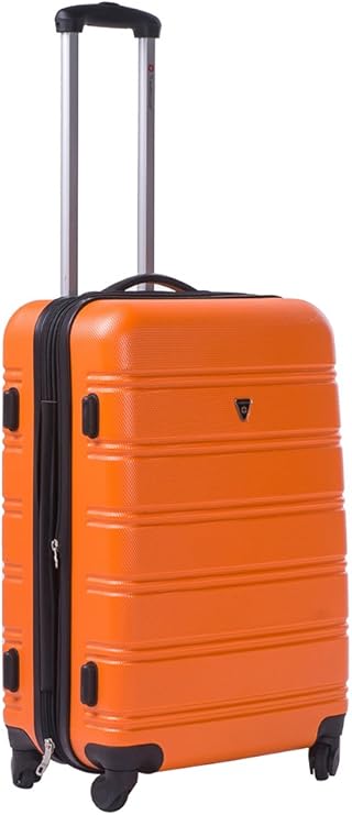 orange hard shell suitcase