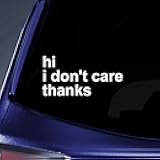 Bargain Max Decals Hi I Don't Care Sticker Decal Notebook Car Laptop 5.5