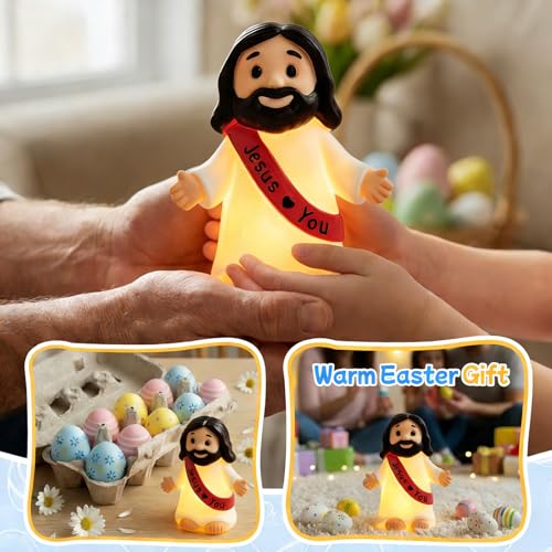 Figura de Jesús en resina con luz nocturna para mesa miniatura 7