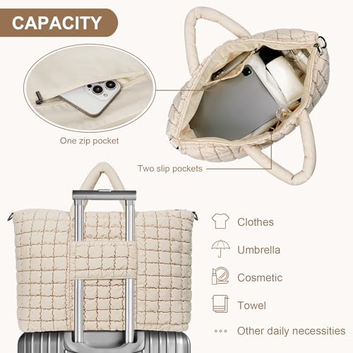 ANKICK Quilted Duffle Bag for Travel, Large Puffer Duffel Weekender Bags Soft Gym Tote, Big Puffy Carry on Luggage Overnight by ANKICK - Image 6