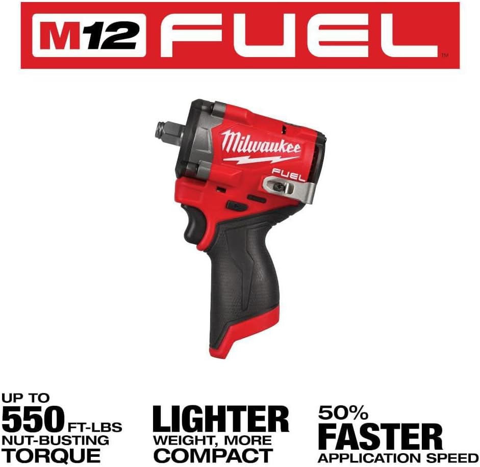 Milwaukee M12 FUEL Stubby 1/2 Inch Impact Wrench (Bare Tool) thumbnail 6