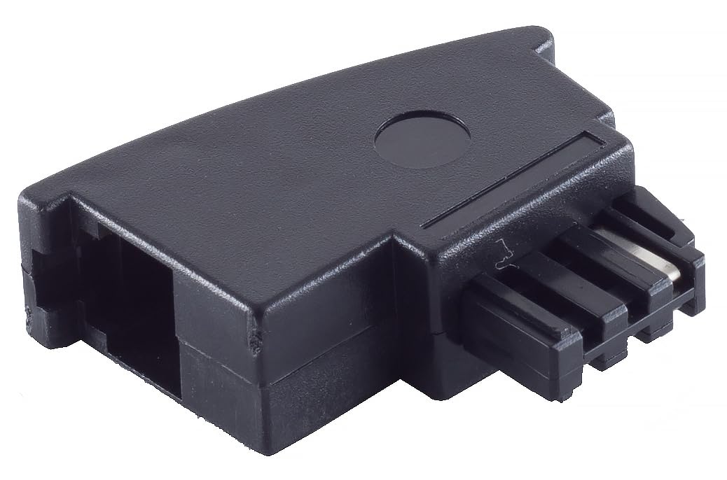 1x TAE F Plug / Western Socket 6/4 Import 0.2 m Black TAE F-Connector to RJ11 Coupling