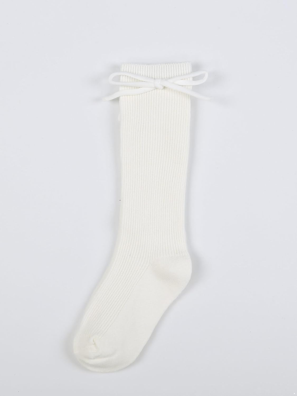 Hularka Baby Girls Stretchy Knee High Socks Cotton Newborn Infants Toddlers Cable Knit Tube Bowknot Stockings