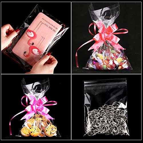 200 Pcs Cellophane Bags 5 x 7.5 inches Self Seal Cellophane Bags Small Cellophane Bags Clear Cello Bags for Cookie Sweet Gifts Jewelry A6-A10 Cards