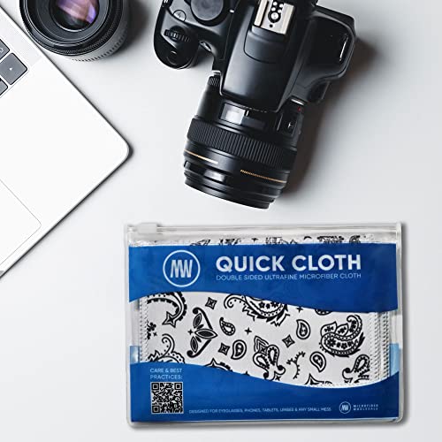 Mw Quick Cloth – 2 Pack With Case | Microfiber Cloth For Eyeglasses, Phones, Tablets, Lenses | Double Sided Ultrafine Microfiber (Paisley) #TOP1