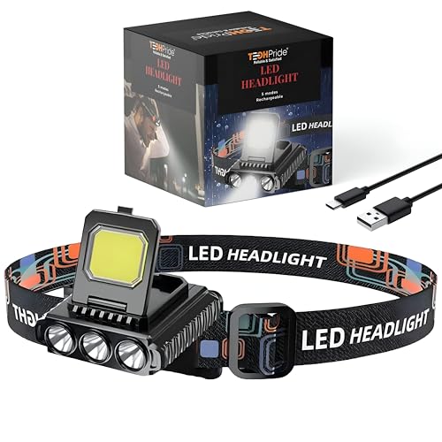 مصباح راس LED قابل لاعادة الشحن بشعاع عريض من تيك برايد، معدات ملحقات التخييم، مصباح راس مقاوم للماء للمشي لمسافات طويلة والجري والاصلاح وصيد الاسماك وركوب الدراجات والقراءة. (HL-3)