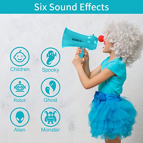 MGROLX Mini Megaphone Bullhorn with Voice Changer Function | Built-in Siren & Record | Portable Speaker for Kids, Adults, Cheerleading and Party(Teal)