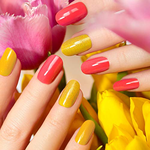 288 Pieces 12 Sets Short Press On Nails Square Fake Nails Glossy Glue On Nails Artificial Full Cover False Nails Solid Color Acrylic Nail Tips (Candy Colors) #TOP2