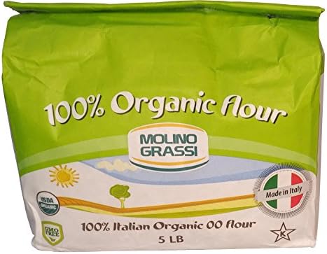 Molino Grassi 100% Italian Organic 00 Flour 5 Lb (Pack of 2)
