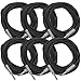 Seismic Audio SASTSX-25Black-6PK 25-Feet TS 1/4-Inch Guitar, Instrument, or Patch Cable, Black