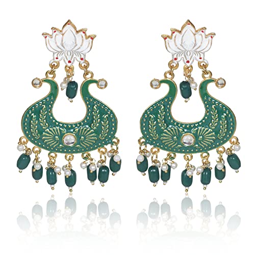 Image of Nilu's Collection Handmade Antique Designer Floral Jhumka for Women & Girls | Made of Brass | Any occasion, festival, function