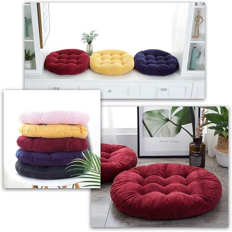 Großes rundes Sitzkissen für Kinder und Erwachsene, 55 cm, weiches Kissen für Yoga, Wohnzimmer, Büro, bequemes Sitzen, blau, perfekt für Stühle und Räume