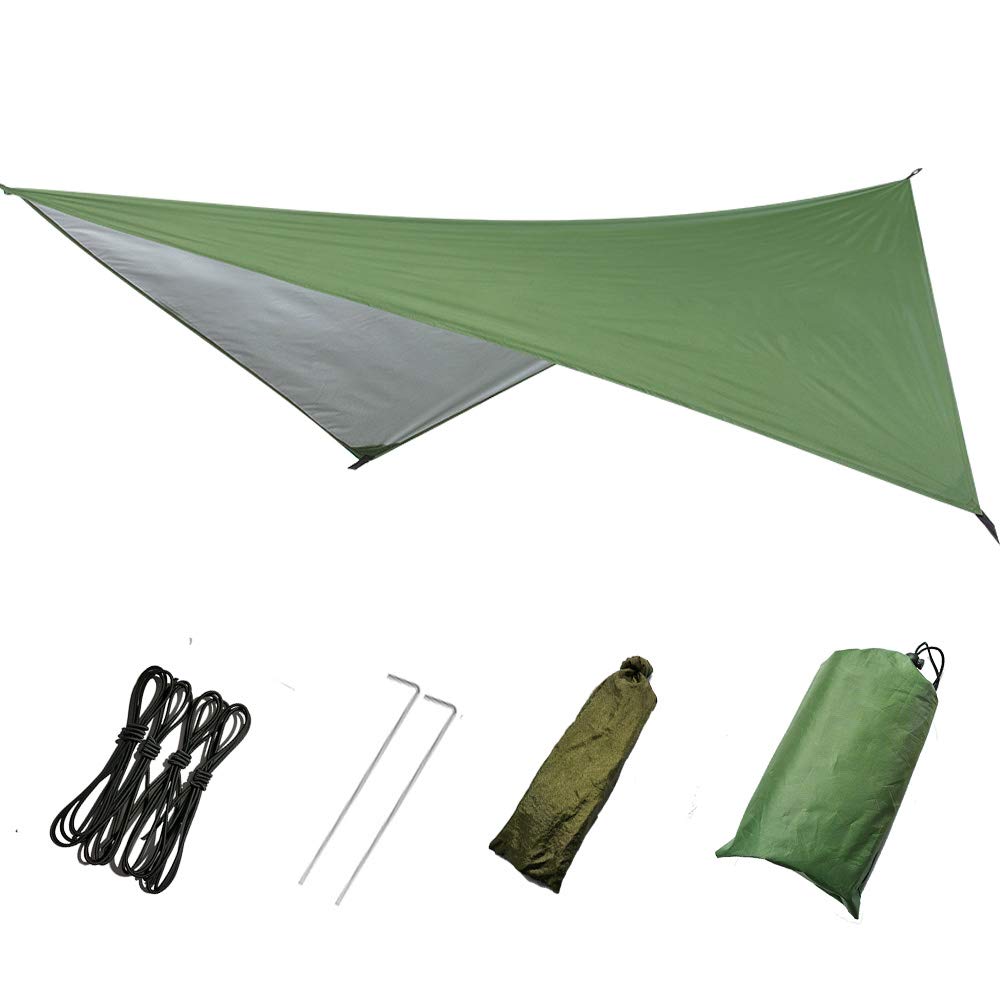 ele ELEOPTION Tragbare Hängematte mit Moskitonetz, Ultraleicht Wasserdicht Nylon Hängematte Outdoor Plane Zelt Picknicktuch, Hängematte 2 Personen mit Baumgurte für Trekking/Wandern/Reisen/Garten
