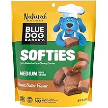 Blue Dog Bakery Natural Dog Treats, Softies, Peanut Butter Flavor, 16.2oz Bag, 1 Bag
