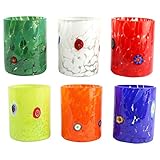 Juego de 6 vasos de cristal de Murano originales