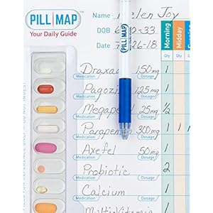 PillMap Visual Pill Planner for Medication, Supplements, and Vitamins Management Guide for Pill Box Organizer Containers, Pill Map