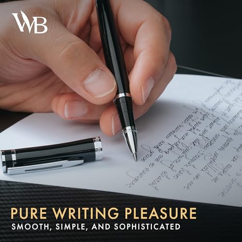 Wordsworth and Black Rollerball Pen - Luxury Pen - Chrome Finish, Black Lacquer, Ink Refill, Refillable, Gift for Men & Women, Professional Writing, Nice and Fancy Pens and for Work by Wordsworth & Black - Image 5