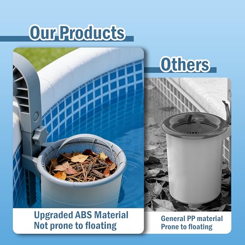 SYITCUN Above Ground Pool Skimmer, Wall Mount Surface Skimmer for Tubular & Inflatable Pools, Adjustable Brackets, Upgraded ABS Float-Resistant Lid, Pool Debris Filter by SYITCUN - Image 3