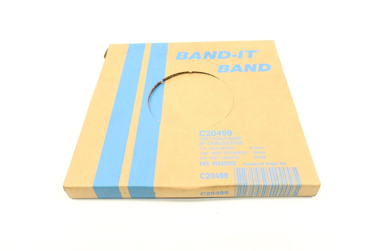 New BAND-IT C20499 Stainless Band Strap 1/2IN Wide 0.030IN Thick 100FT D601173