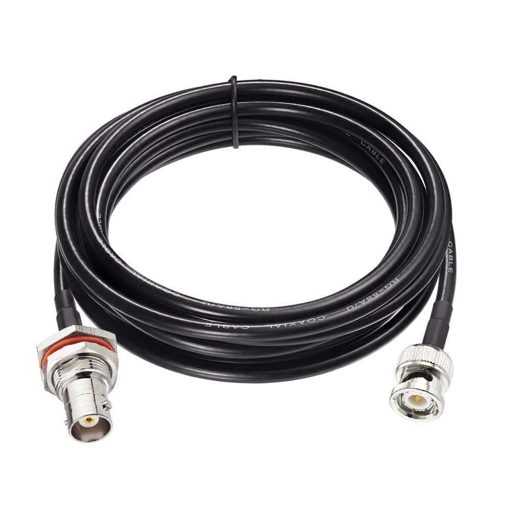 Superbat BNC Extension Cable 50 ohm 50ft BNC Male to Female Bulkhead RG58 Coax Cable for UHF/VHF Ham Radio/Wireless Microphone Antenna Tuner CCTV Amateur Radio etc