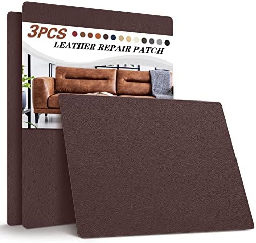 YAFLC Leather Repair Patch for Furniture, 8.3 x11 inch Self Adhesive Leather Repair Patch, Vinyl Leather Repair Kit for Car seat Couch Jackets Sofa Chair Brown